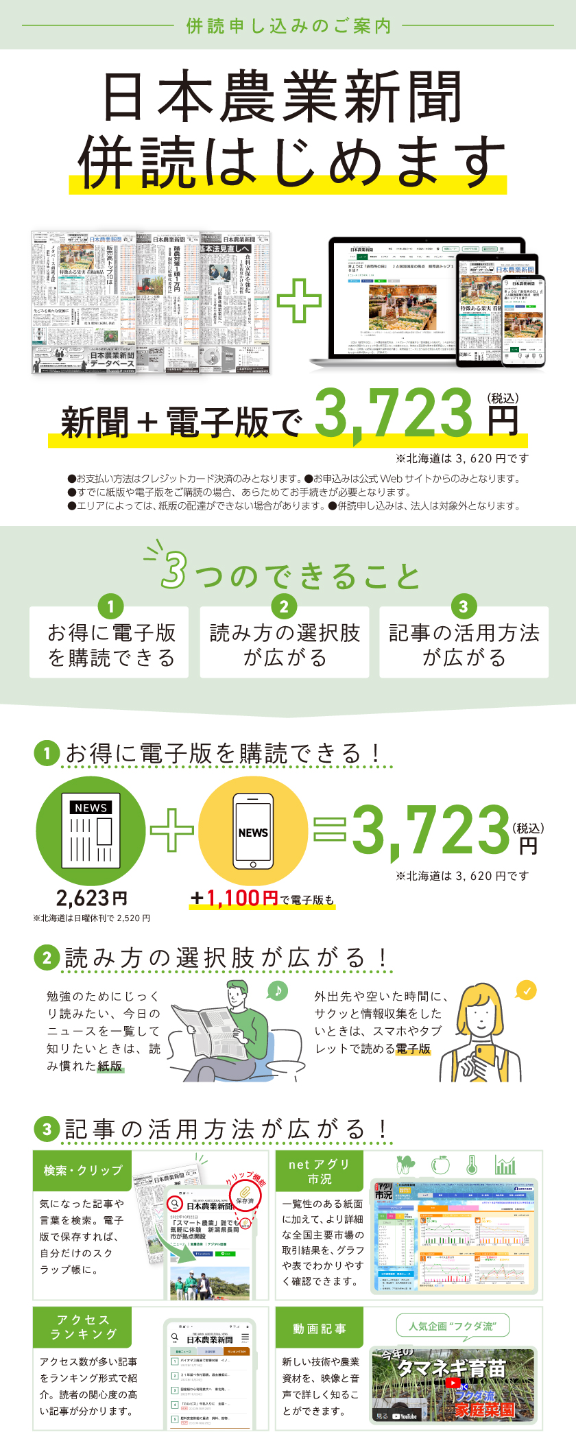 日本農業新聞 併読プラン