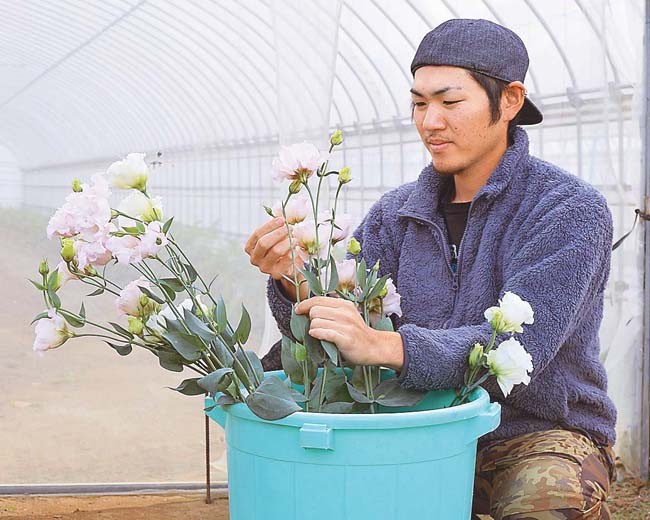 ２０歳で就農し、現在は園芸作物の生産を重視する庄司さん（秋田県大潟村で）