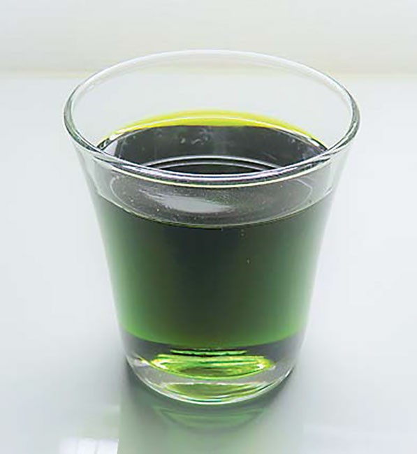 鮮やかな緑色が特徴の石巻のオリーブオイル（石巻市提供）